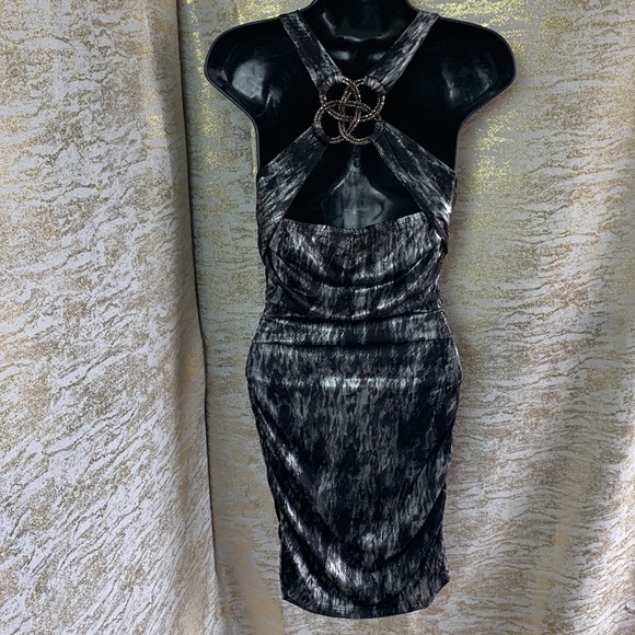 Ripe Black With Shimmery Silver Cocktail Dress - Picture 7 of 11